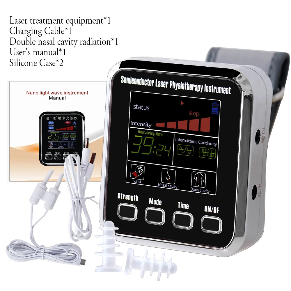 12-Hole Hypertension Laser Therapy Watch Semiconductor Blood Irradiation Treatment Instrument 650nm Acupuncture Points Watch
