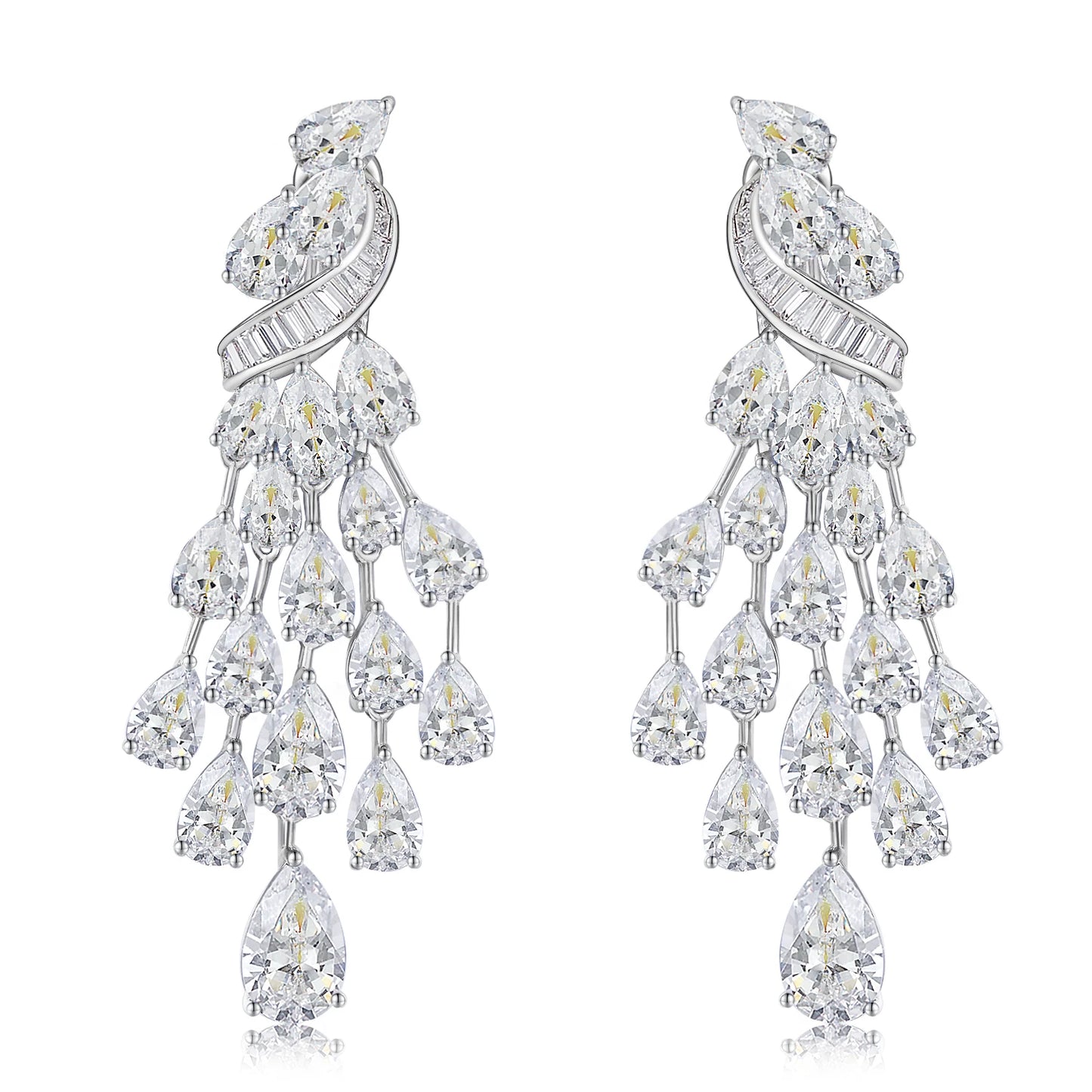 WUIHA Vintage 100% 925 Sterling Silver Lab Sapphire High Carbon Diamonds Wedding Engagement Drop Dangle Earrings Fine Jewelry