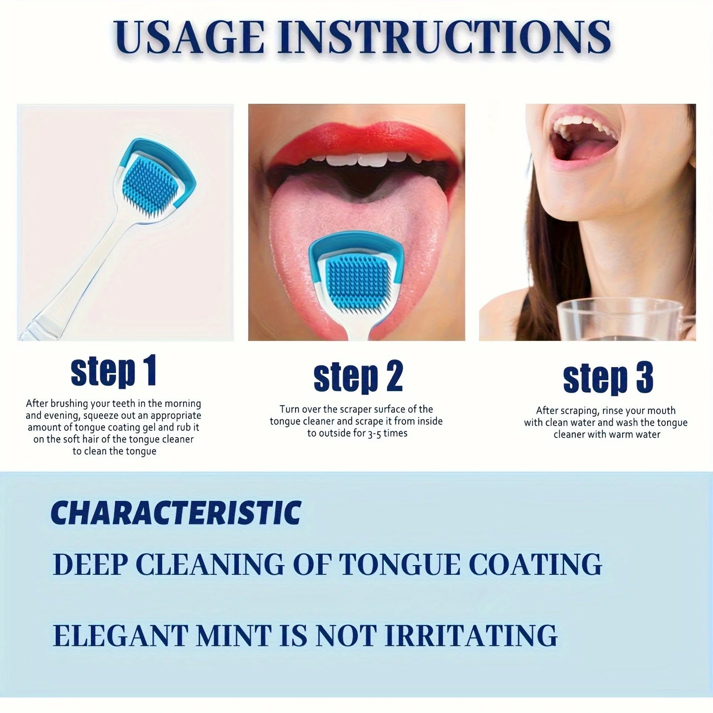 Tongue Cleansing Gel With Brush, Tongue Cleaning, Mouth Care, And Freshen Your Oral Hygiene 50g(1. 76oz)