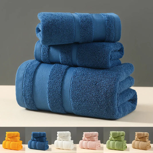 1piece Solid Color Towels Of Different Sizes Cotton Gift Set Comfortable Cotton Towel Bath Towel Absorbent Best Shower Towels