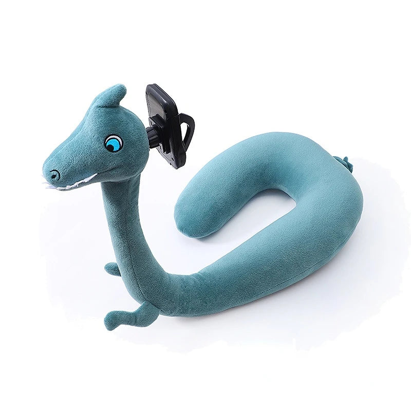 2 In 1 U-shaped Pillow 360 ° Mobile Phone Stand Animal Memory Foam Neck Pillow Travel Home Accessories Comfortable Pillows