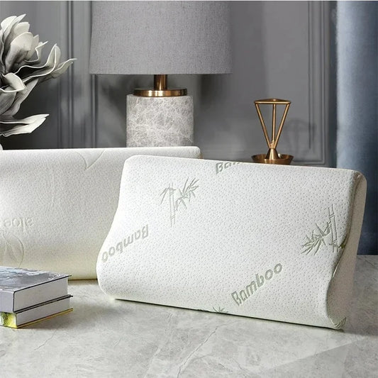 Slow rebound neck protection memory pillow, space cotton neck protection pillow, wave pillow core, bamboo fiber cervical pillow