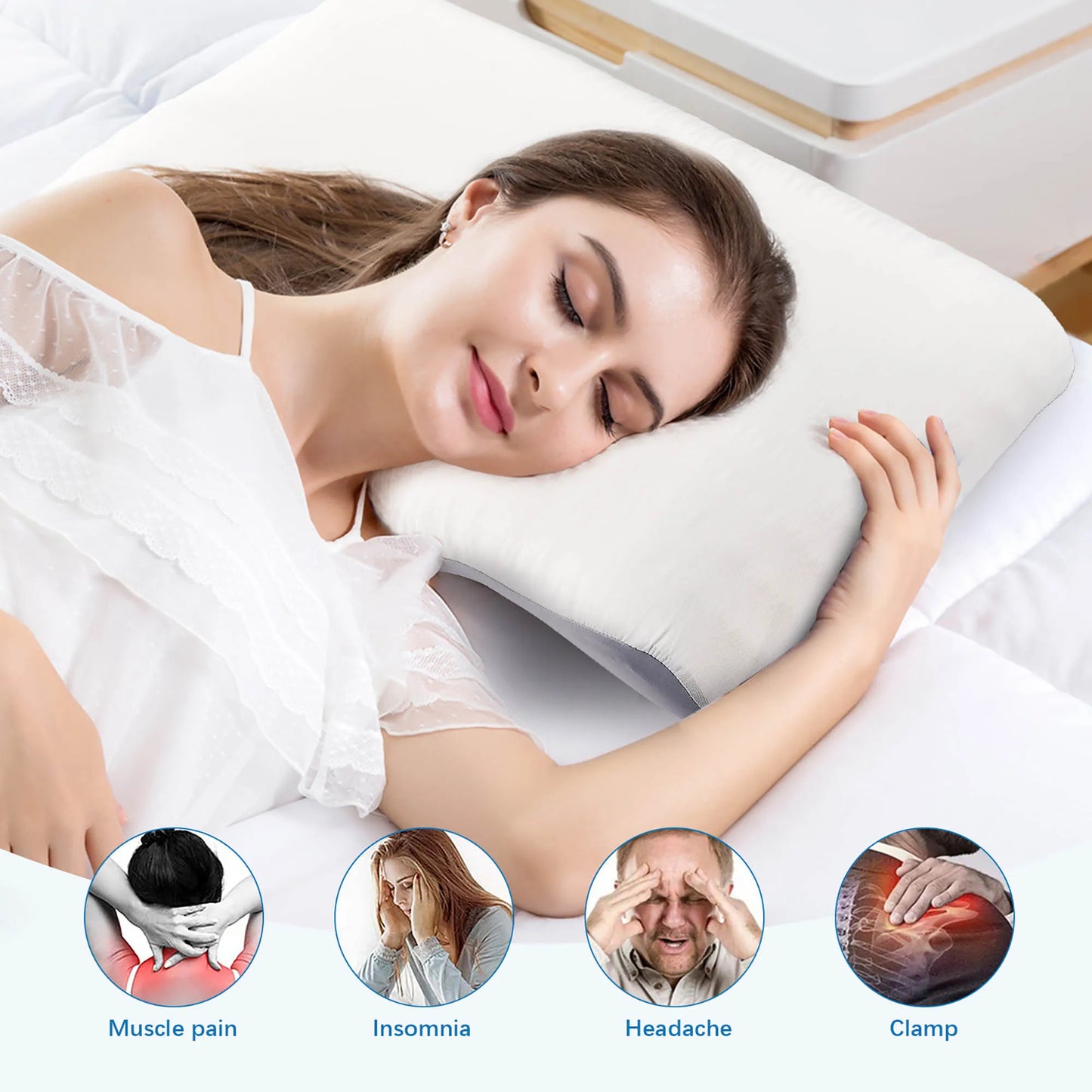 Gray Ergonomic Butterfly Memory Foam Pillow for Neck Support, Comfort, and Pain-Free Sleep
