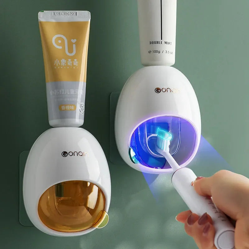 Cartoon Toothpaste Dispenser Automatic Toothpaste Squeezer New Wall-Mount Holder Toothbrush Rack Bathroom Washroom  Accessories