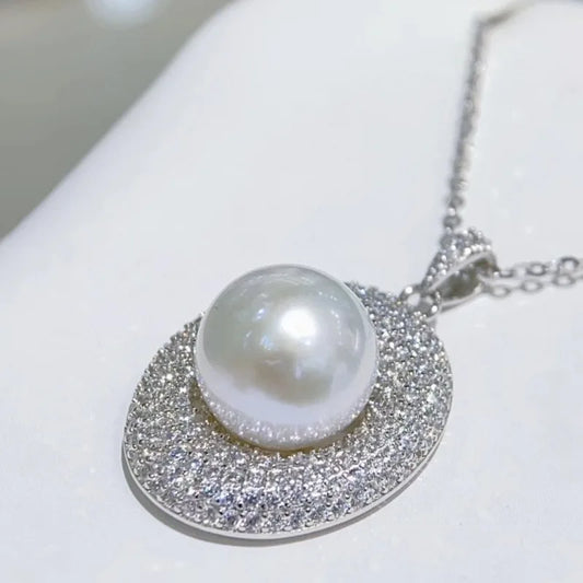 Fine 11-12mm Natural Sea Genuine Pearl Pendants Design Free Shipping for Women Wedding Jewelry 925 Sterling Silver
