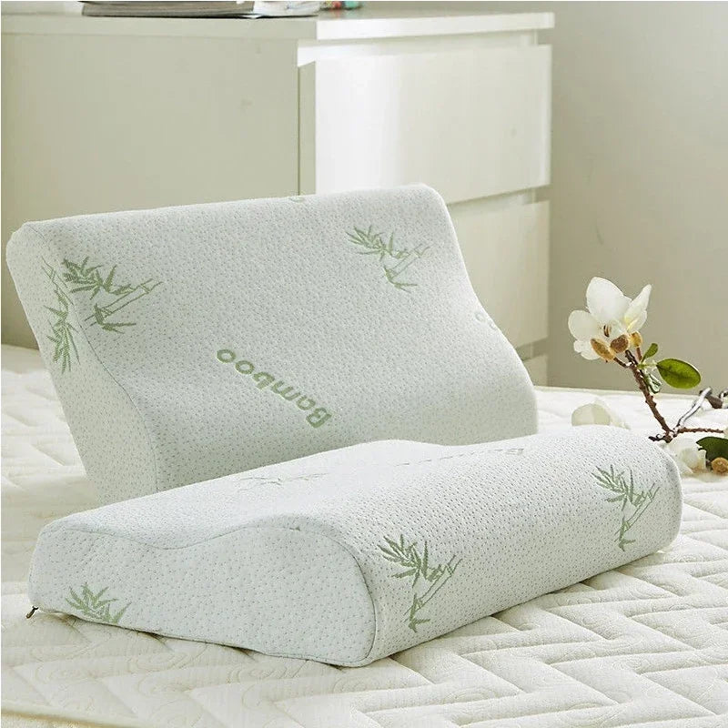 Slow rebound neck protection memory pillow, space cotton neck protection pillow, wave pillow core, bamboo fiber cervical pillow