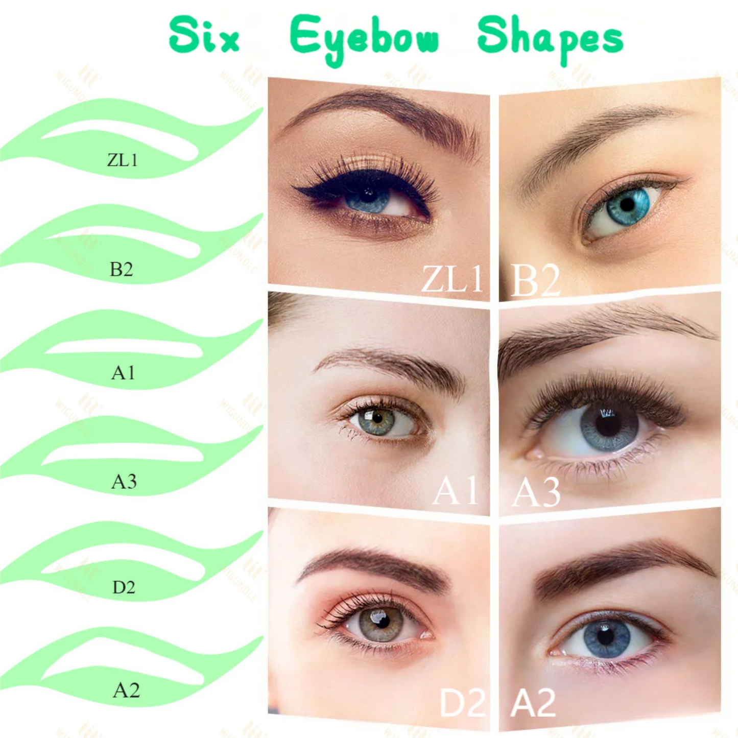WIGUNDLE Fake Eyebow Women Or Man Hair Brazilian Hair invisible Handmade 100% Human Hair Fake Eyebrows Hand Tied False Eyebrows