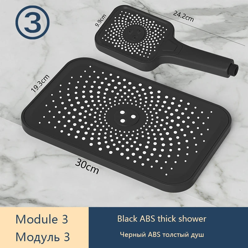 DIY Shower Set Bathroom Shower System Wall Mounted Bathtub Shower Faucet Gray Black Golden White Digital LED Temperature Shower