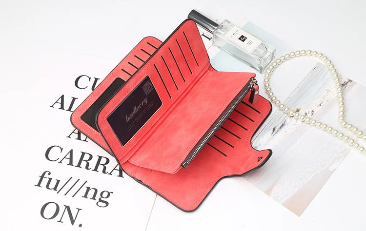 Baellerry High Quality Long Women's Wallet Buckle Multiple Card Slots Mobile Phone Bag Hand-held Bag Card Holders