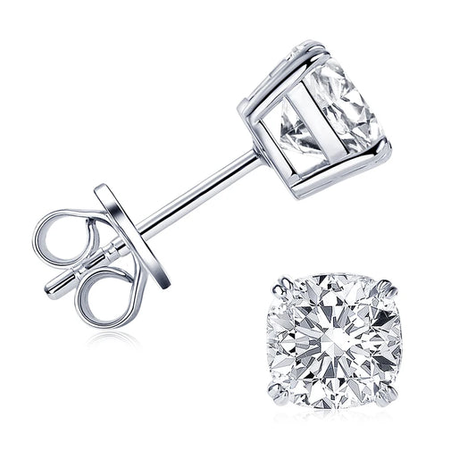 100% 925 Silver Stud Earrings 3.0ctw. Cushion Cut Moissanite Square Earrings for Men & Women Certified Jewelry 6.5x6.5mm 1.5CT