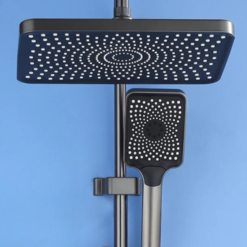 Bathroom Toilet Accessories Ceiling Shower Head Rainfall Bath Hydro Massage Mixer Black Faucet Complete Set bathroom shower