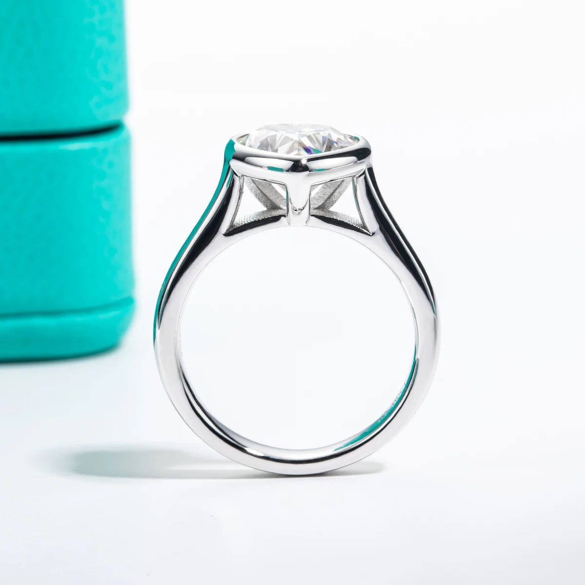 AnuJewel 3ct Heart Cut D Color Moissanite Engagement Bezel Ring With Cer 925 Sterling Silver Rings For Women Jewelry Wholesale