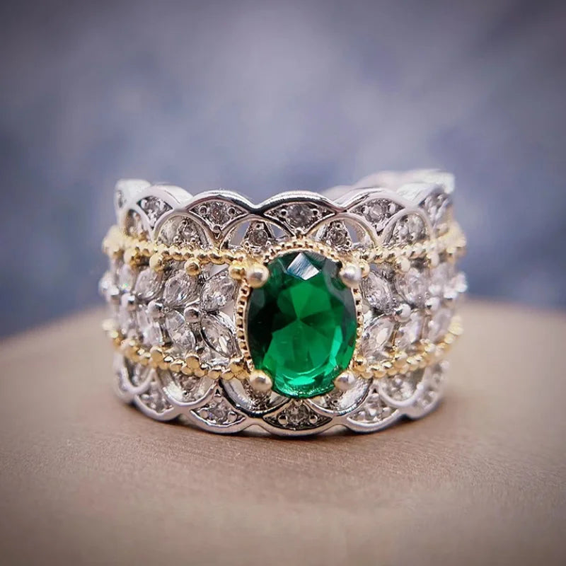 Huitan New Fashion Finger Jewelry Ring Female Gorgeous Engagement Party Accessories with Brilliant Cubic Zirconia Wedding Band