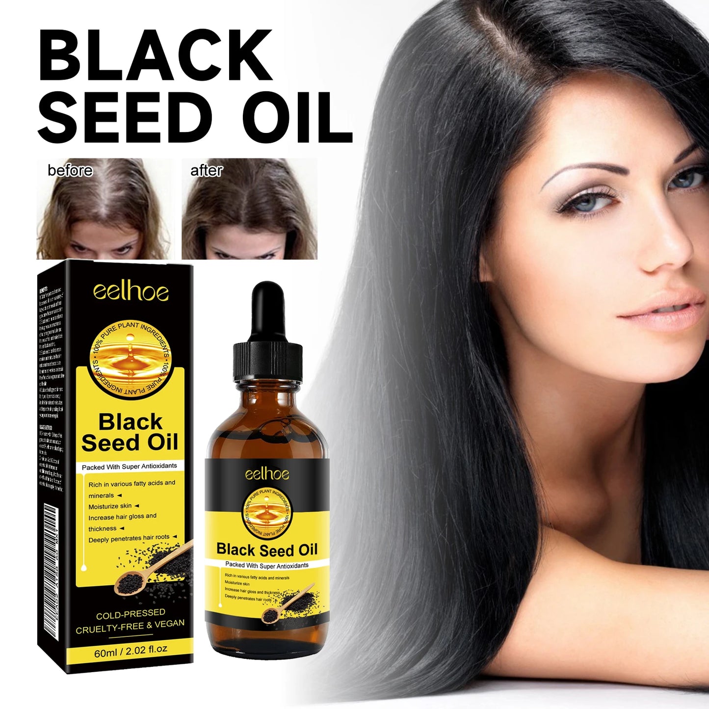 Hair Growth Essential Oil. Effectively Repair Baldness and Hair Loss Symptoms