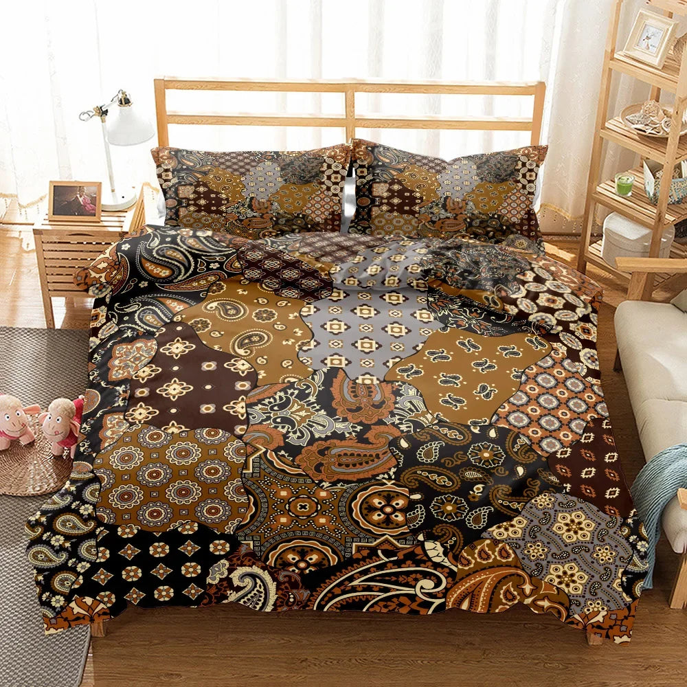 Luxury Baroque Pattern Bedding Set Golden Duvet cover set Twin Double Queen King Size Comforter cover set for Gift Bed Linen
