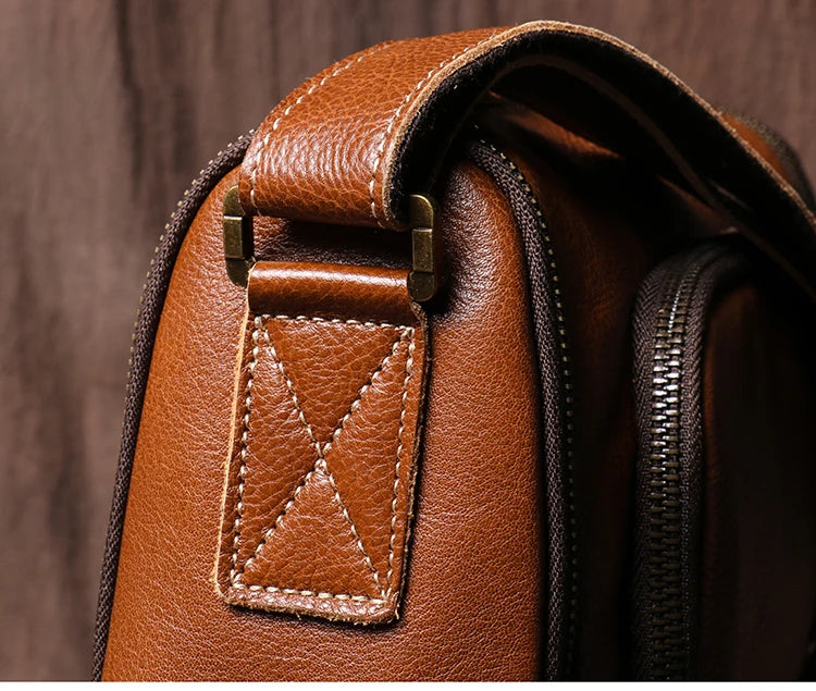 GURO Higher Quality Genuine Leather Shoulder Bag Men's Party Deluxe Crossbody Vintage Top Cowhide multicompartment Messenger Bag