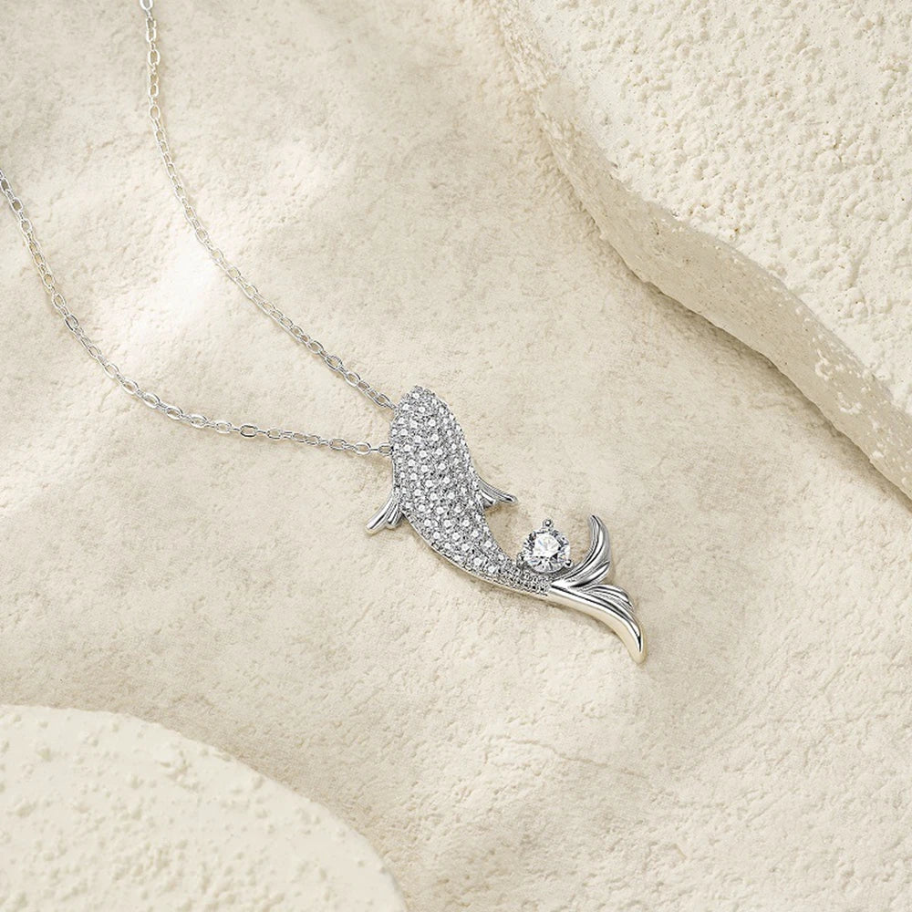 Wong Rain Sparkling 925 Sterling Silver VVS1 3EX D Color Real Moissanite Diamond Gemstone Carp Pendant Necklace Fine Jewelry GRA