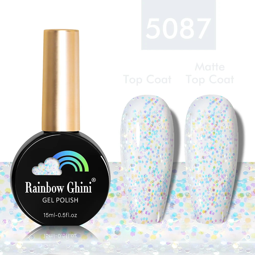 Rainbow Ghini 15ml Glitter Dark Red Gel Nail Polish Semi-Permanent Varnish UV Pale Red Nail Gel Art Supplies for Professionals