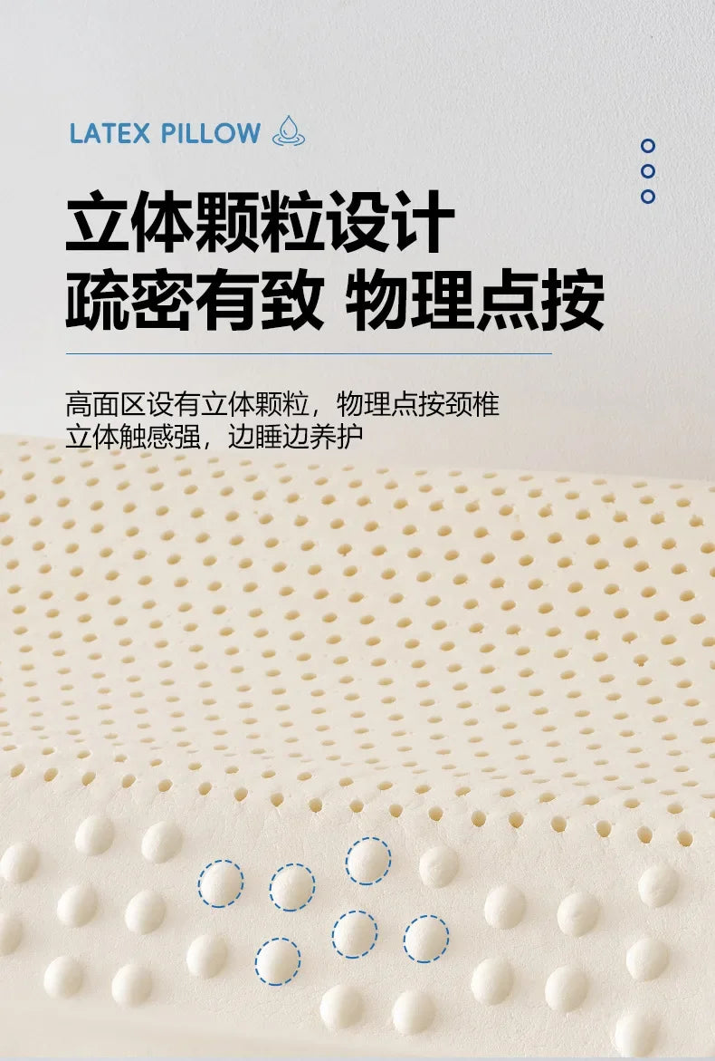 Natural Latex Pillow with Organic Cotton Cover Memory Adult Cervical Pillow Bed Pillow for Sleeping Neck Pain Relief Help