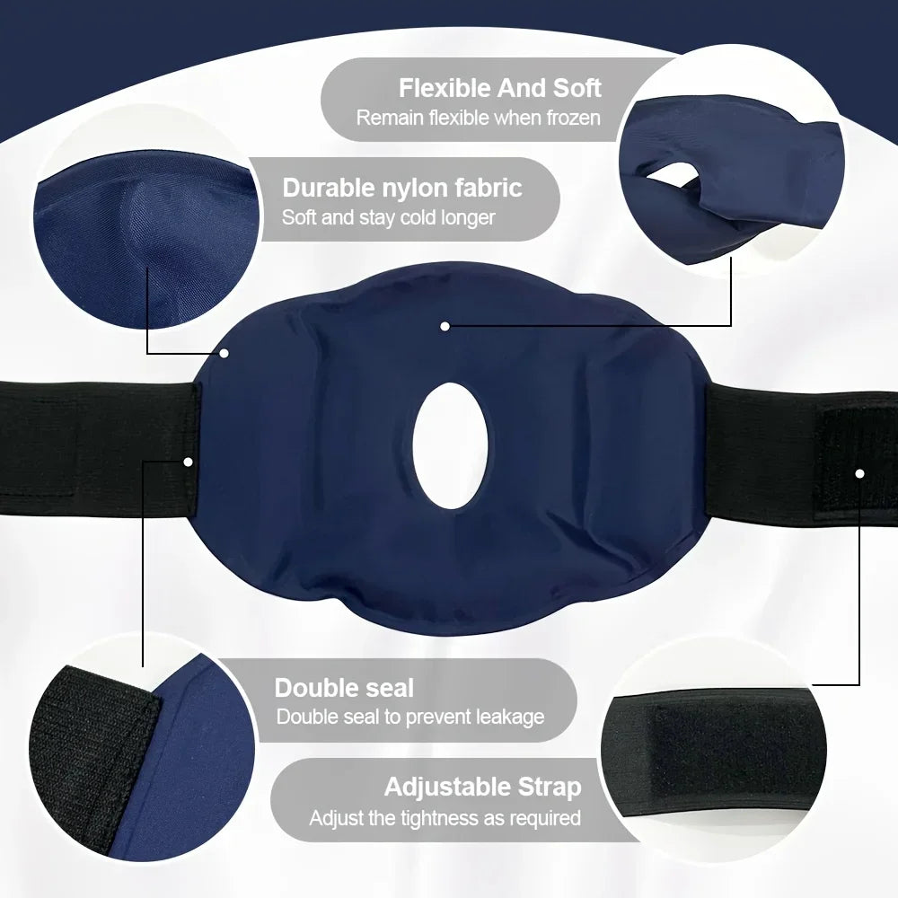 1/2pcs Gel Knee Ice Pack, Dual Temperature Hot and Cold Therapy, Reusable Nylon Compress for Joint Relief, Flexible Strap Design
