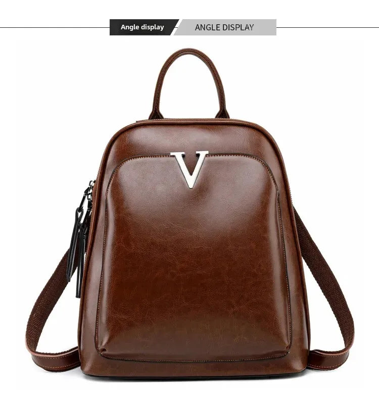 Fashionable High-Quality Leather Women's Backpack Casual Multifunctional Large Capacity Hot Sale Of The Season New Style Double