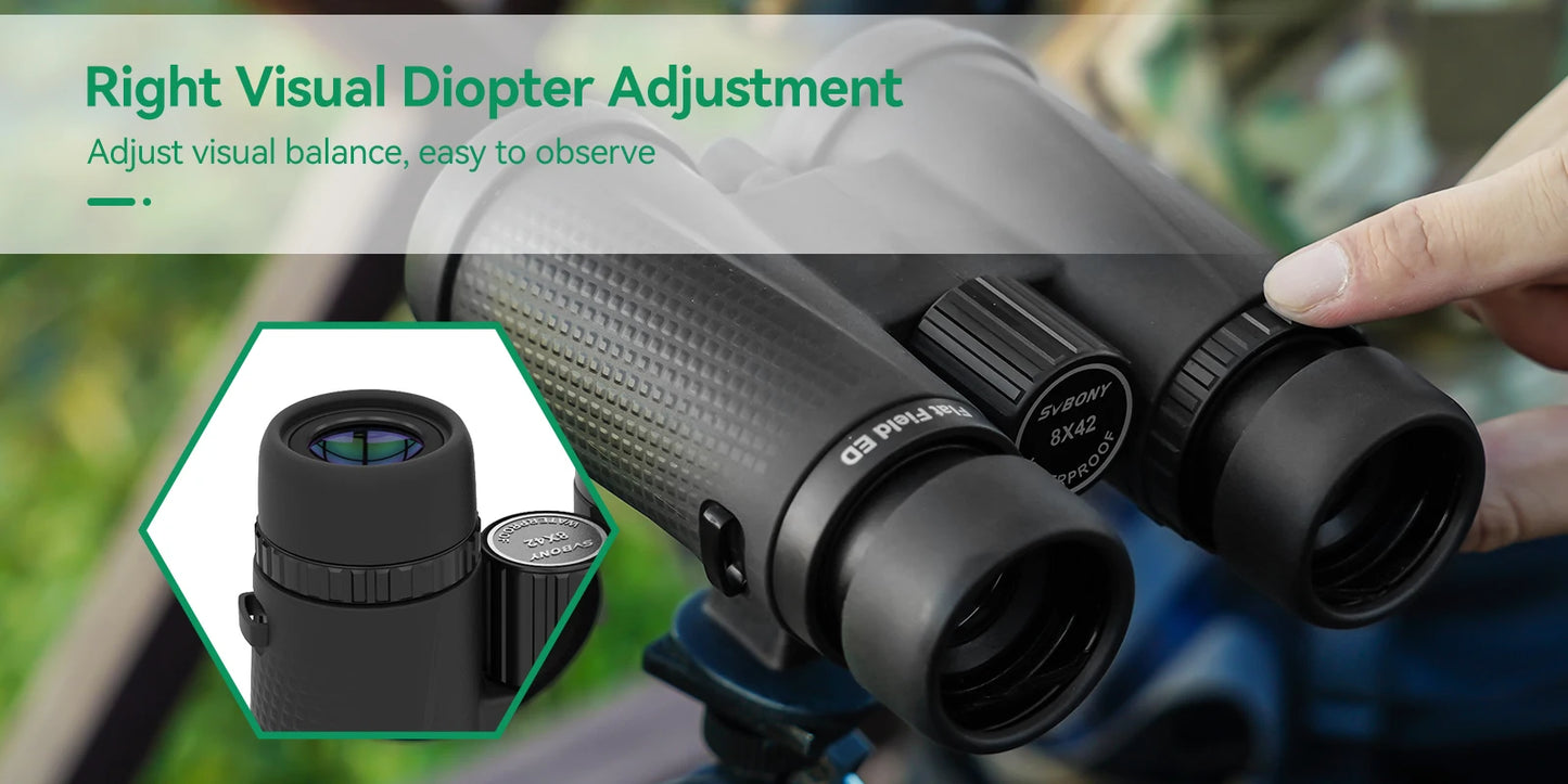 Svbony SA205 Binoculars 8X42/10X42 ED Flat-field Professional IPX7 Waterproof BAK4,Bird Watching,Stargazing,Camping,Astronomy