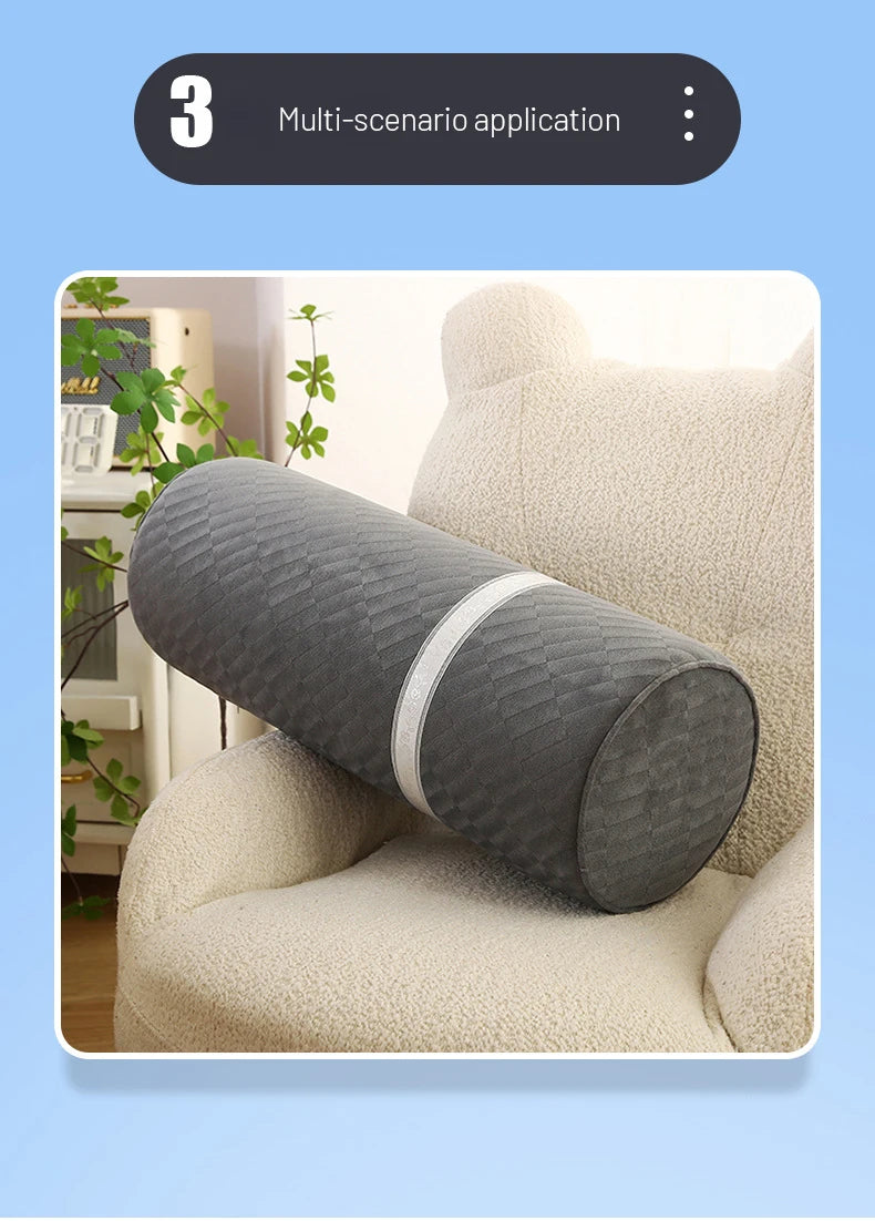 Cervical Neck Roll Memory Foam Pillow Bolster Pillow Round Neck Pillows Support for Sleeping Bolster Pillow for Bed Legs Back