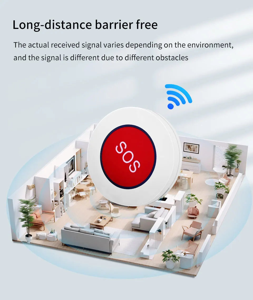 Tuya Smart ZigBee SOS Call Button Wireless Caregiver Pager Emergency Alarm Call For Kids Elderly Patient App Remote Control