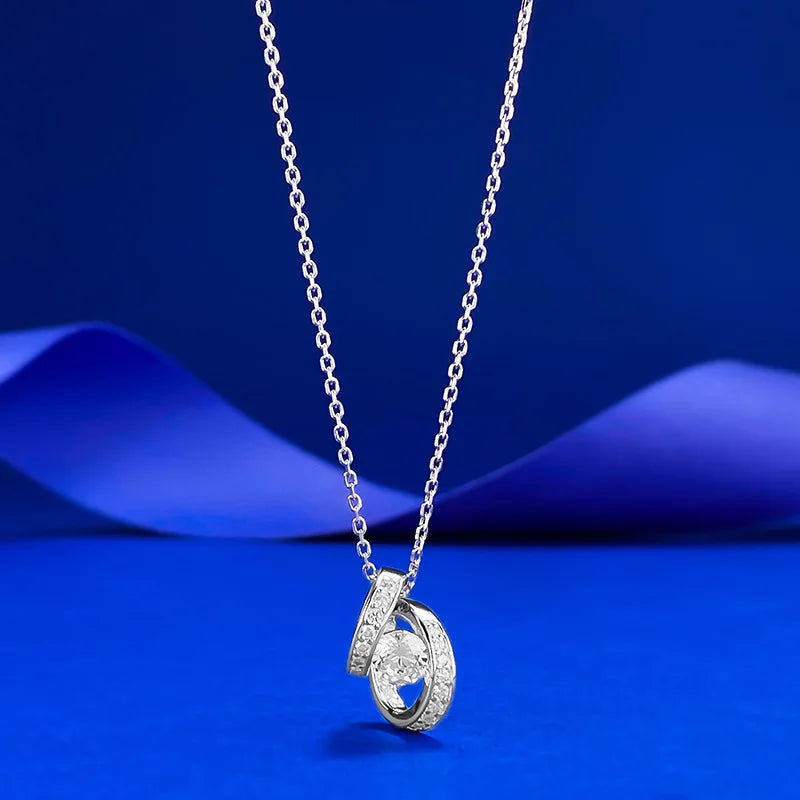 Queen Heart Lab Moissanite Diamond Pendant 100% Real 925 Sterling Silver Wedding Chocker Necklace for Women Engagement Jewelry