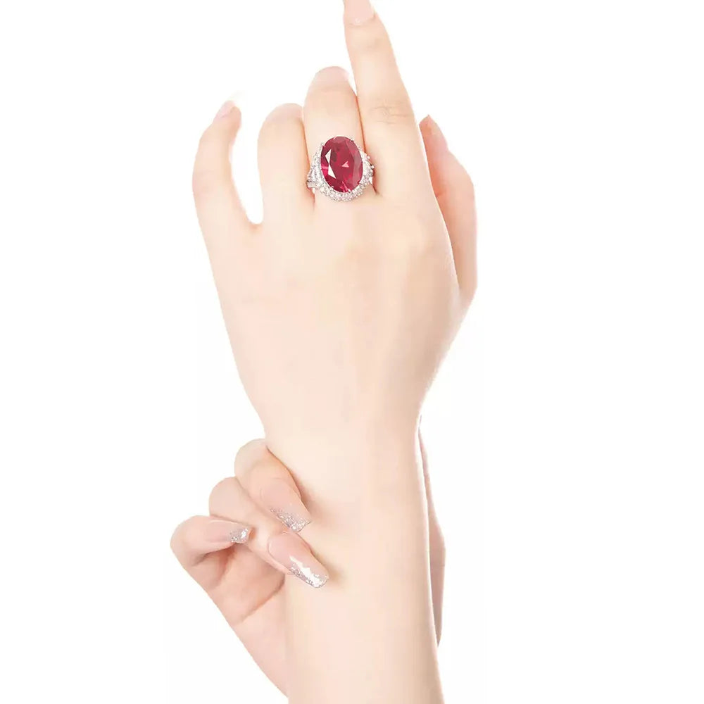 WUIHA Vintage 925 Sterling Silver Lab Sapphire Ruby High Carbon Diamonds Gemstone Wedding Engagement Cocktail Ring Fine Jewelry