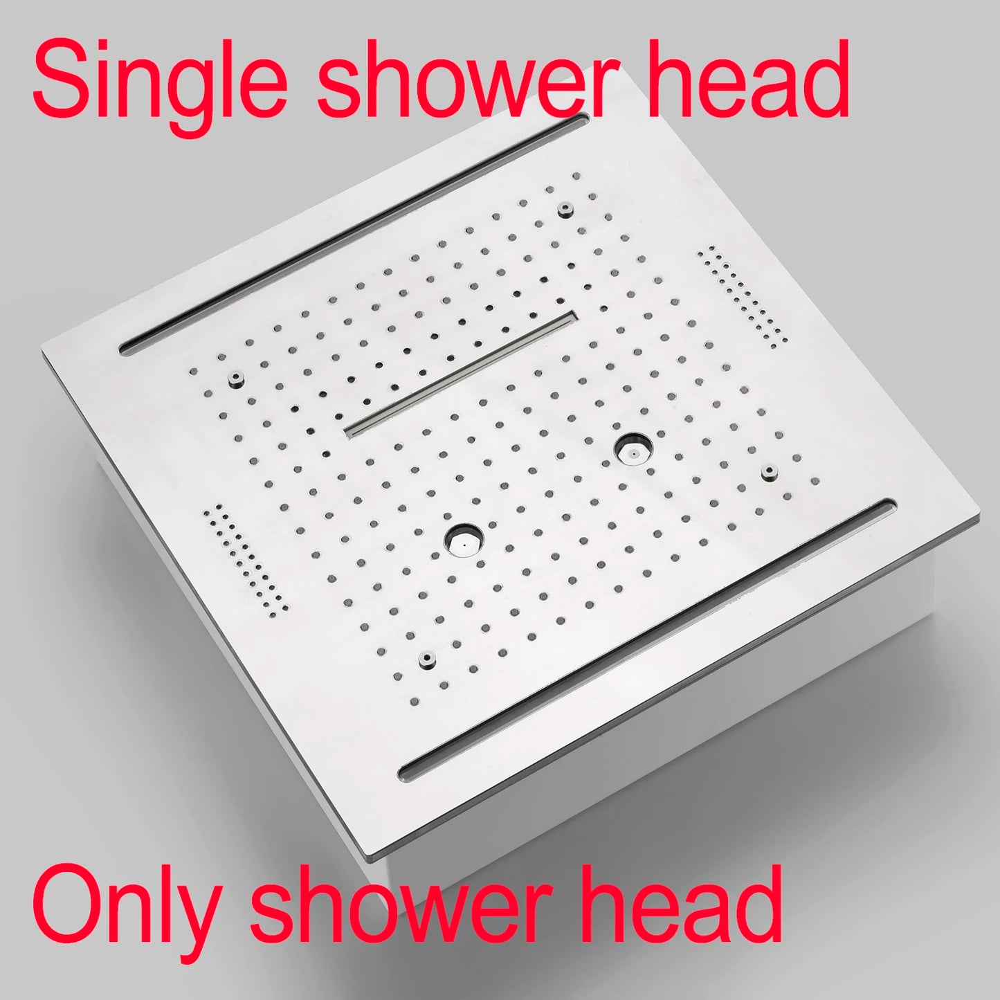 Stainles Steel 304 16inch 40cm Square Bluetooth Music LED Shower Head Panel Set Spray Rainfall Steam Thermostatic Mixer Faucet
