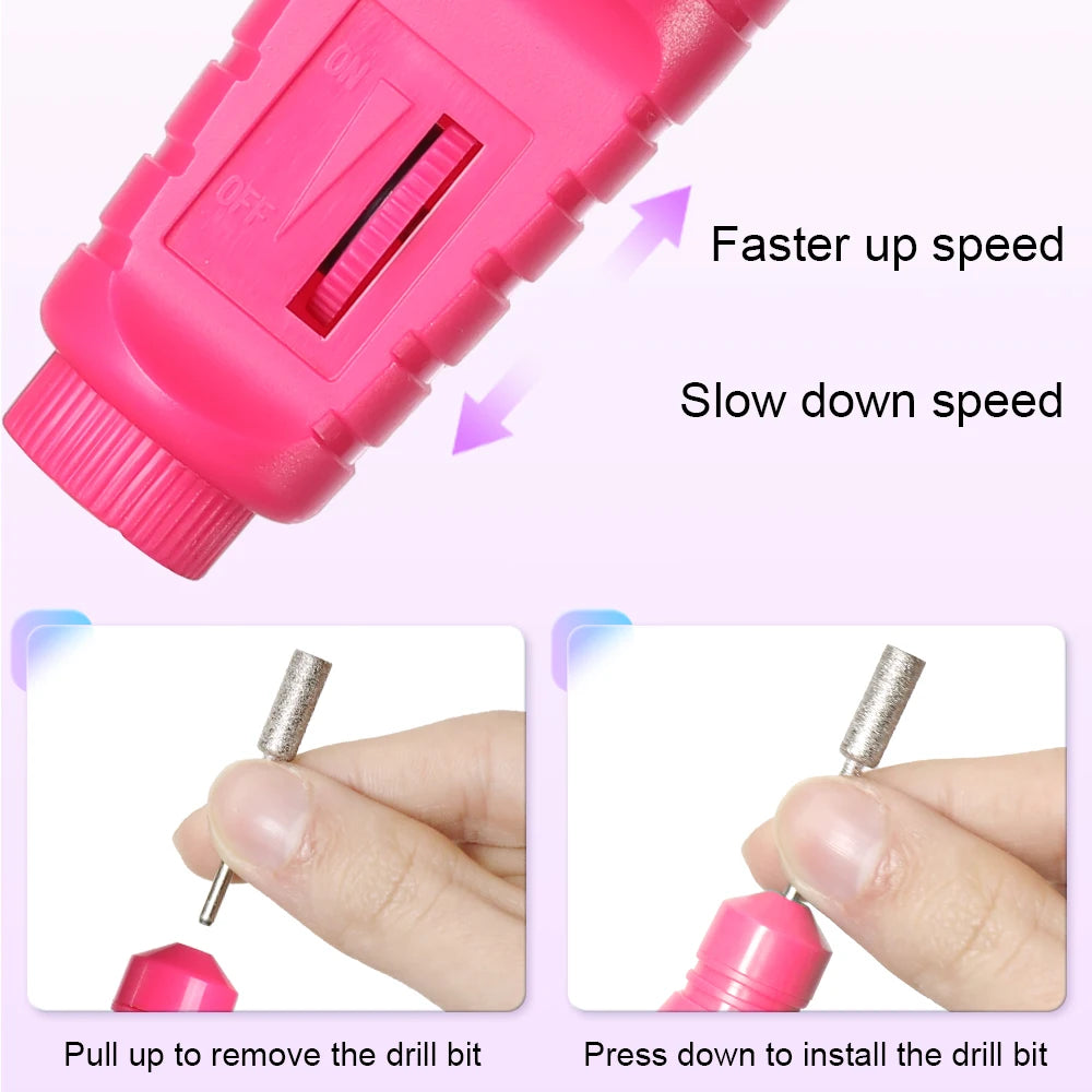 6 In 1 Electric Nail Drills Kit Remove Polisher Manicure Portable Nail File Nail Drill Equipment Pen Tools Machine