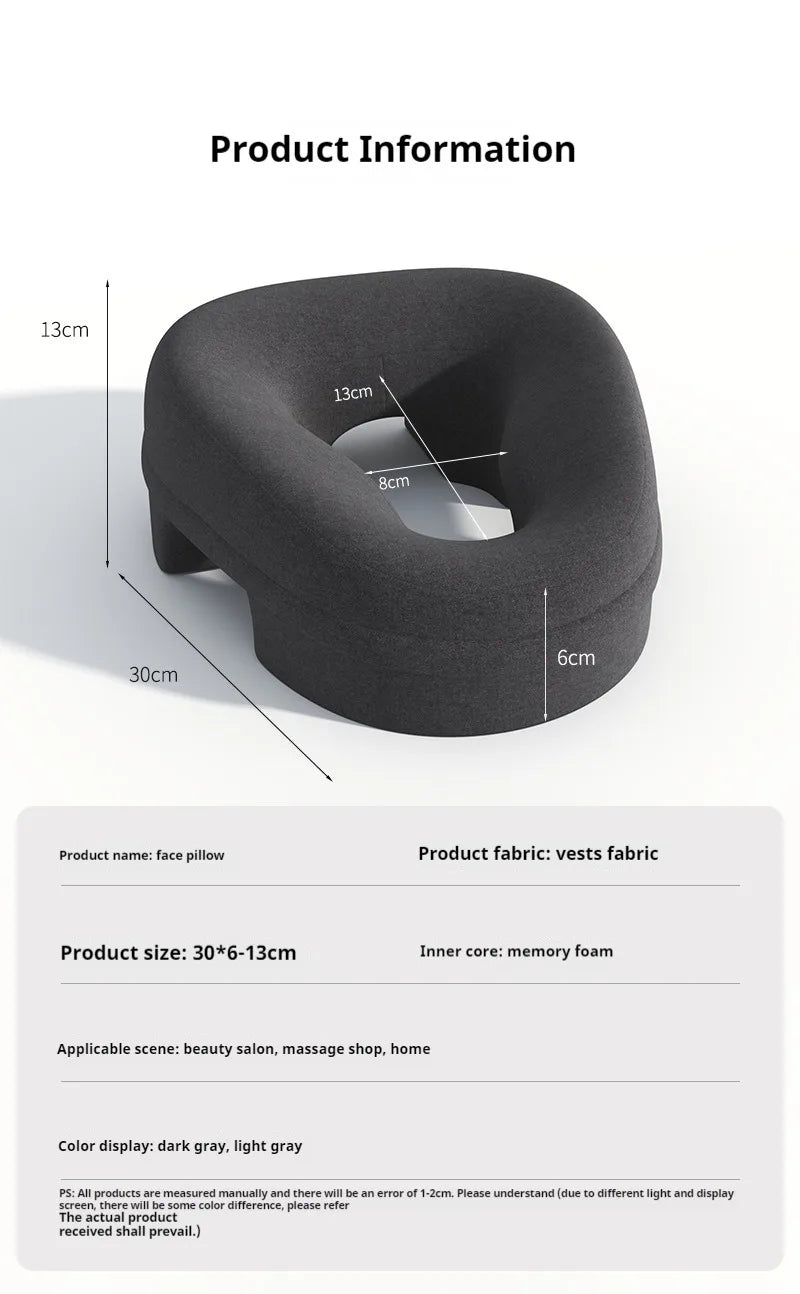 Memory Foam Breathable Head Pillow Ergonomics Lying Down Pillow Rest Support Pillow Body Massage Face Rest Pillow Beauty Salon