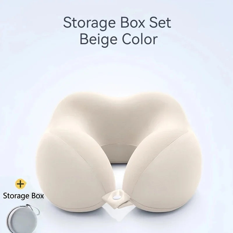 Comfortable U - Shaped Neck Pillow with Pouch - For Travel, Naps, Office, Slow Rebound, Machine - Washable Cover