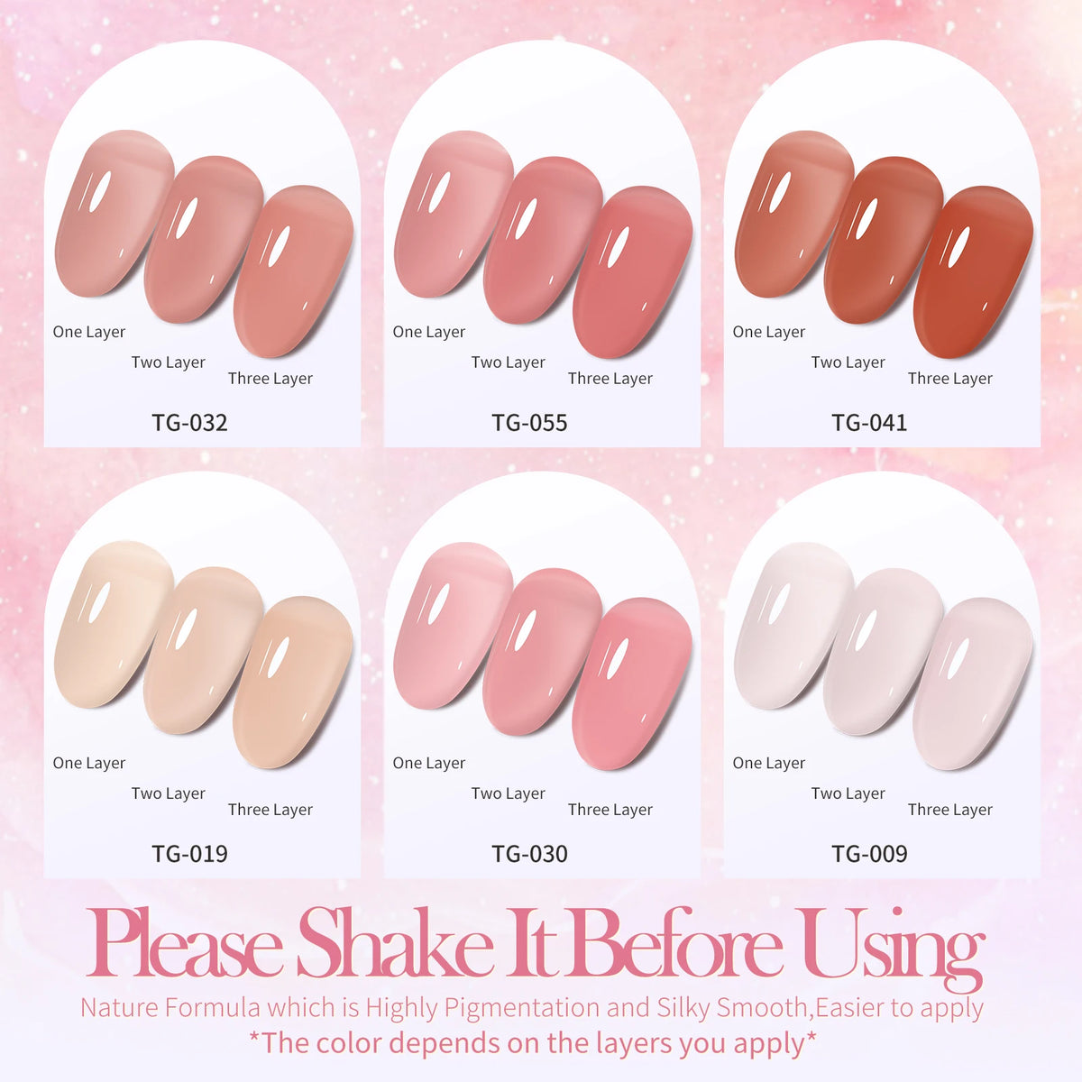 Tonitu G 7ml Semi-permanent Jelly Gel Nail Polish 59 Colors Natural Transparent  Summer Nails Art Soak Off  UV LED Gel  Varnish