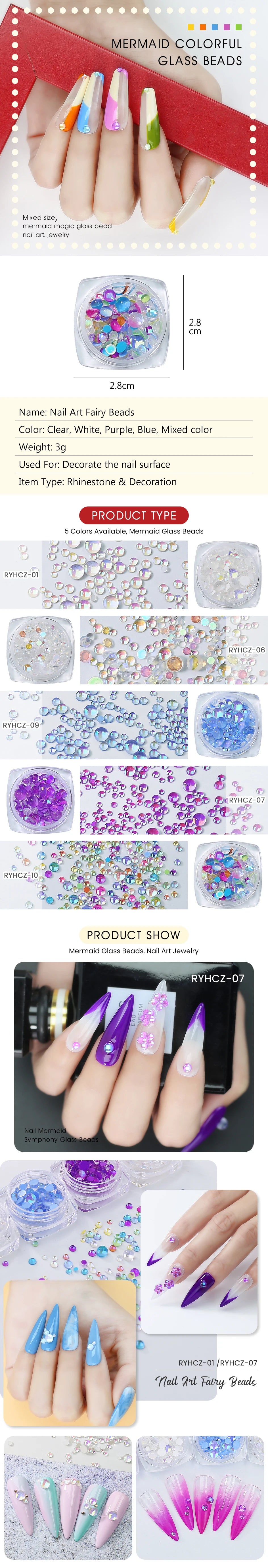 Set di Strass in Resina Acrilica per Nail Art