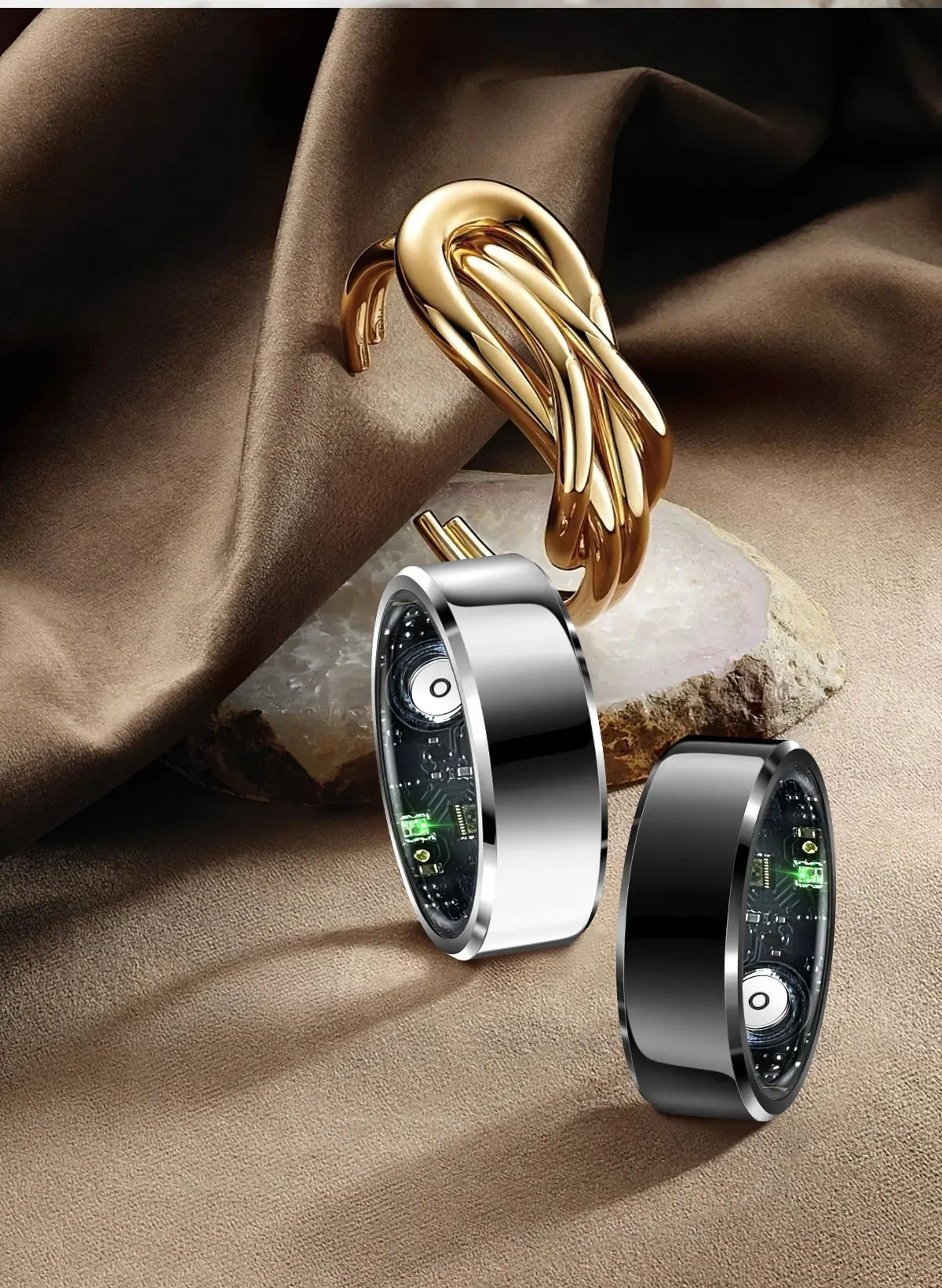 2025 R6Pro Smart Ring,  Heart Rate, Blood Oxygen, Sleep&Blood Pressure Tracker, Bluetooth Men Smart Rings iOS Android Compatible