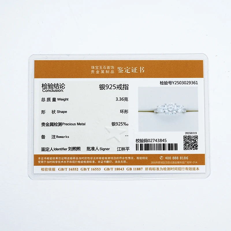 Anziw 3-stone Real 3.6CT Moissanite Wedding Rings for Women 100% S925 Silver Engagement Promise Band Fine Accessories Jewelry