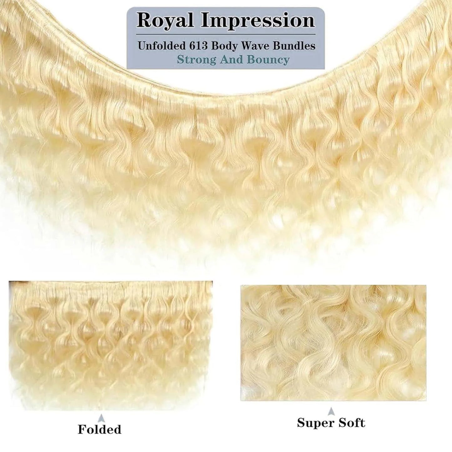 Smilegirl 12A Raw Virgin Human Hair 613 Blonde Bundles Body Wave Premium Double Weft Hair Extensions 10-30 Inch 1 3 4 Bundles for Women