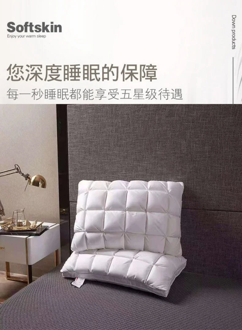 Goose Down Pillow 100% White Goose Feather Pillow Core Five-Star Hotel High-end 3D Bread  Goose Down Sleep Pillow