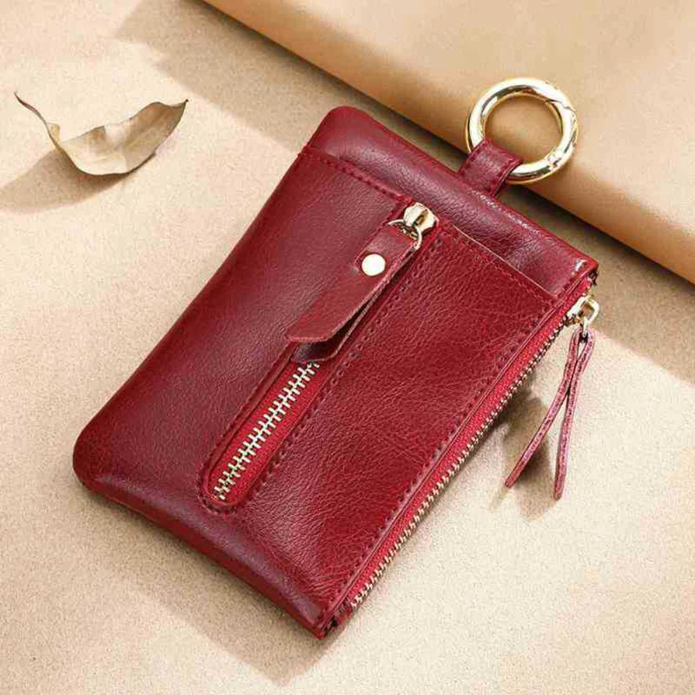 New PU Leather Key Wallets Unisex Retro Keys Organizer Men Women Key Card Holders Housekeeper Keychain Cover Coin Zipper Purse