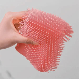 Silicone Rub Back Brush Bathroom Non-slip Wash Foot Pad Massage Shower Mat with Sucker Bath Massage Foot Exfoliating Brush Pad