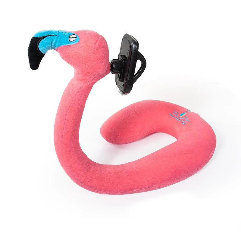 2 In 1 U-shaped Pillow 360 ° Mobile Phone Stand Animal Memory Foam Neck Pillow Travel Home Accessories Comfortable Pillows