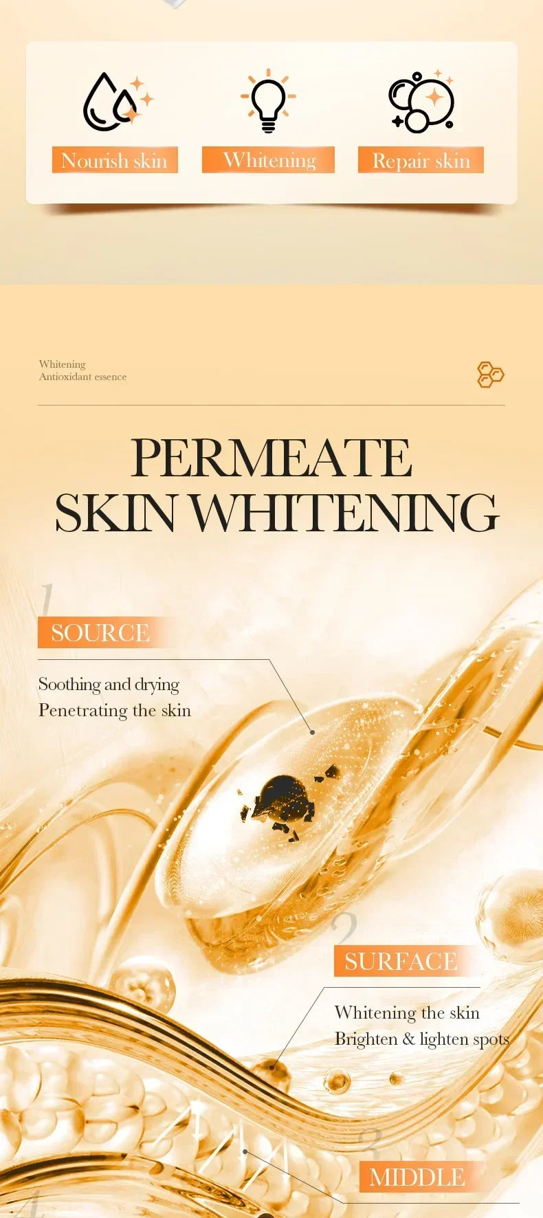30pcs/box BIOAQUA Retinol Vitamin C Hyaluronic Acid Serum for Face Moisturizing Firming Hydrating Facial Essence Face Skin Care