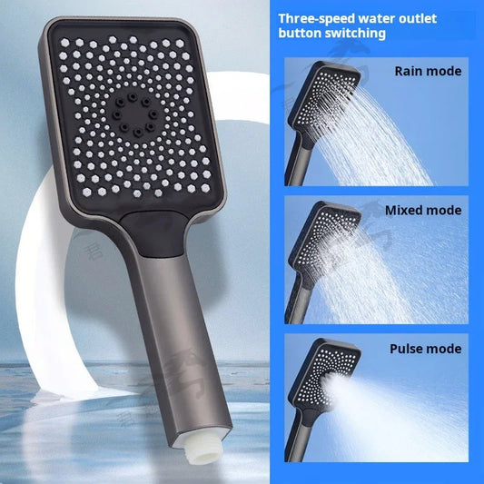 Bathroom Toilet Accessories Ceiling Shower Head Rainfall Bath Hydro Massage Mixer Black Faucet Complete Set bathroom shower