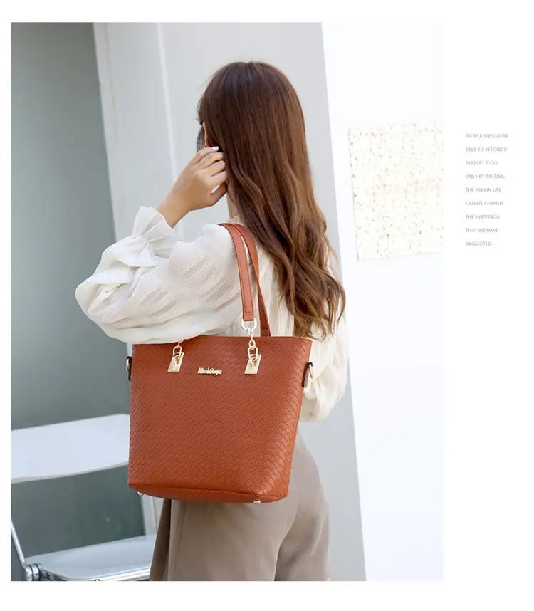 Fashionable Urban Simple Large Capacity Mother-Daughter Shoulder Bag Women's Handbag Set Six Pieces Crossbody Handbag