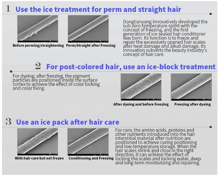 Ice cold cryotherapy flat clip hair care machine repair damaged hair keratin therapy hair cold therapy device 2025