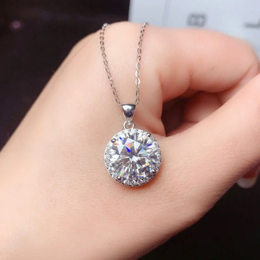 Solitaire 3ct Lab Moissanite Diamond Pendant Real 925 Sterling Silver Charm Party Wedding Pendants Necklace For Women Jewelry