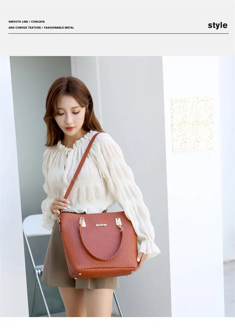 Fashionable Urban Simple Large Capacity Mother-Daughter Shoulder Bag Women's Handbag Set Six Pieces Crossbody Handbag