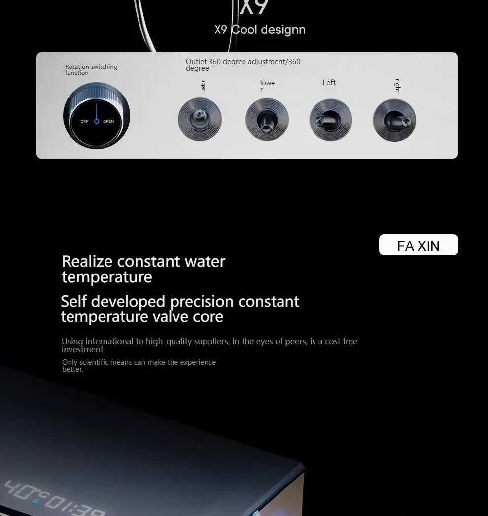 Digital Display Piano Key Waist Spray Shower Set Grey Shower System Set Bathroom Bath Booster Sprayer